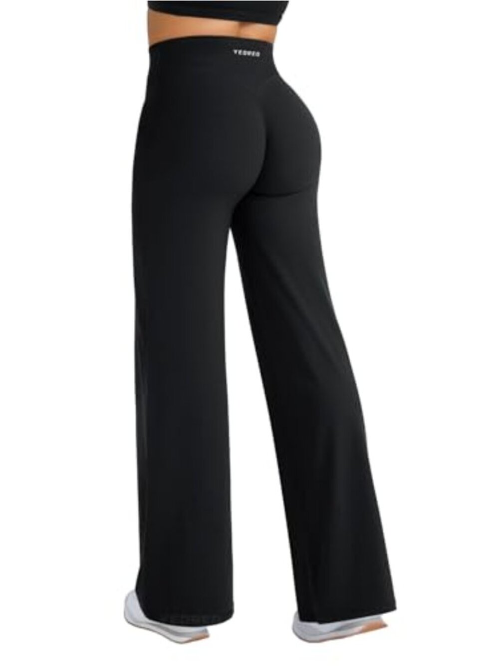 Buttery Soft High Waist Straight Leg Yoga Pants Hidden Scrunch No Front Seam